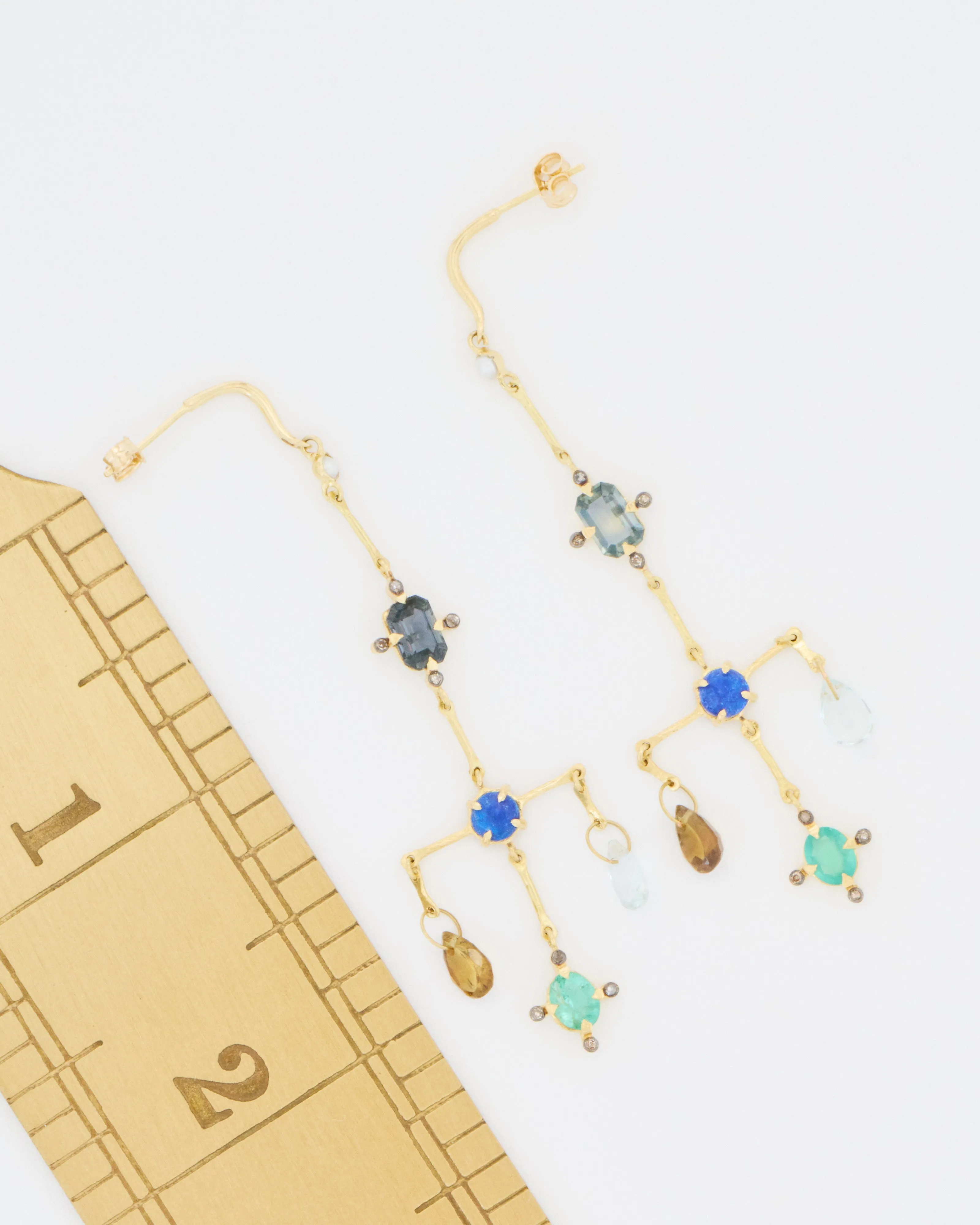 multi-stone chandelier earrings