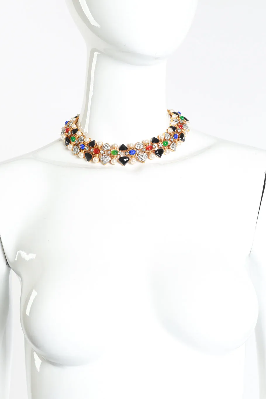 Multi-stone Collar Necklace & Earring Set