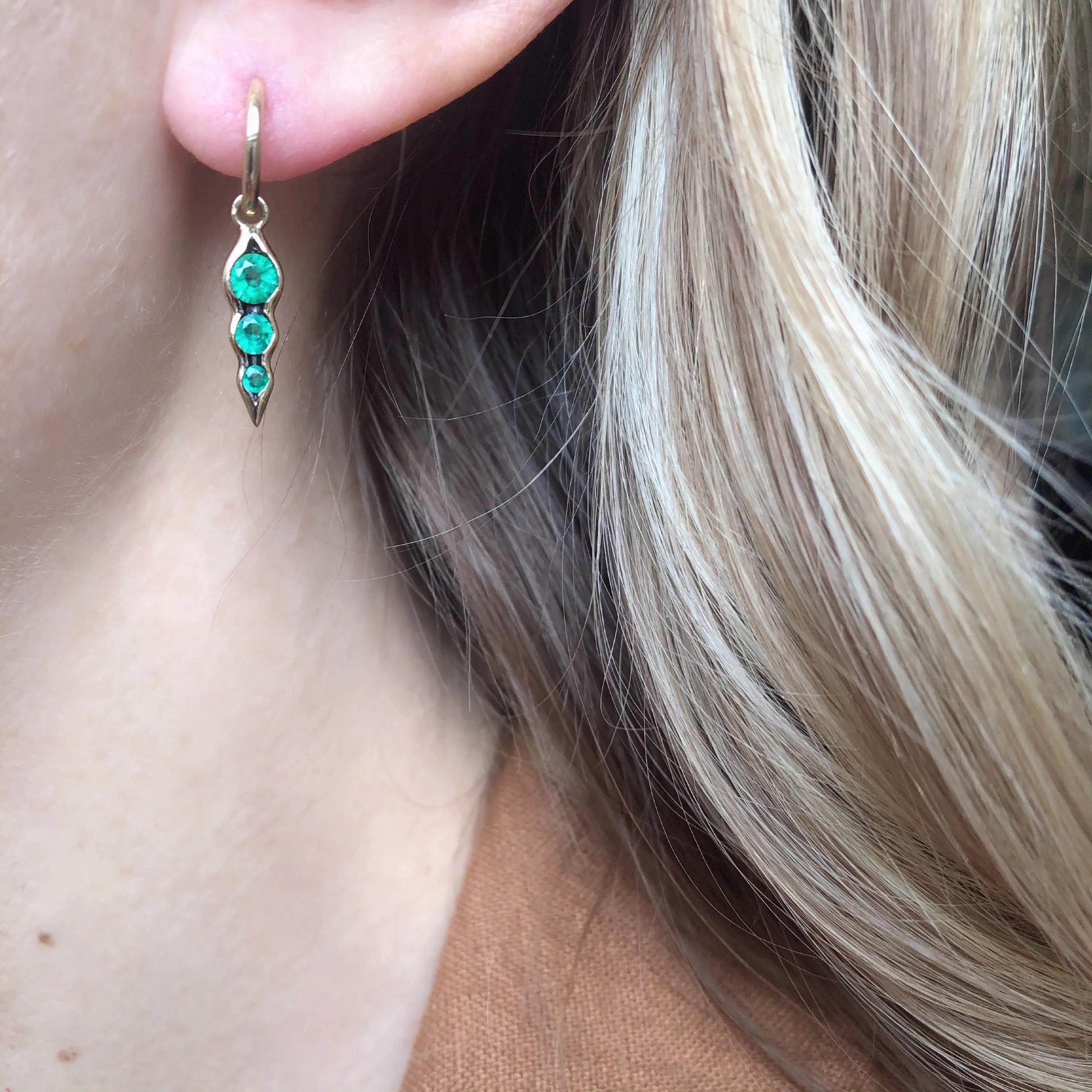 Myer Triple Tsavorite Drop Earrings
