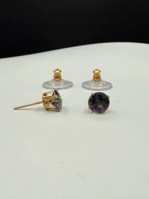 Mystic Topaz 14K Yellow Gold Earrings