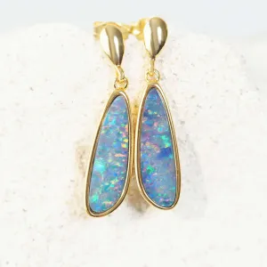 'Nadine' Gold Plated Silver Doublet Opal Earring