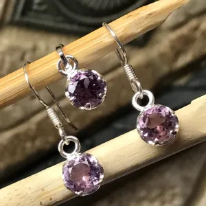 Natural 1.5ct Purple Amethyst 925 Sterling Silver Earrings and Pendant set
