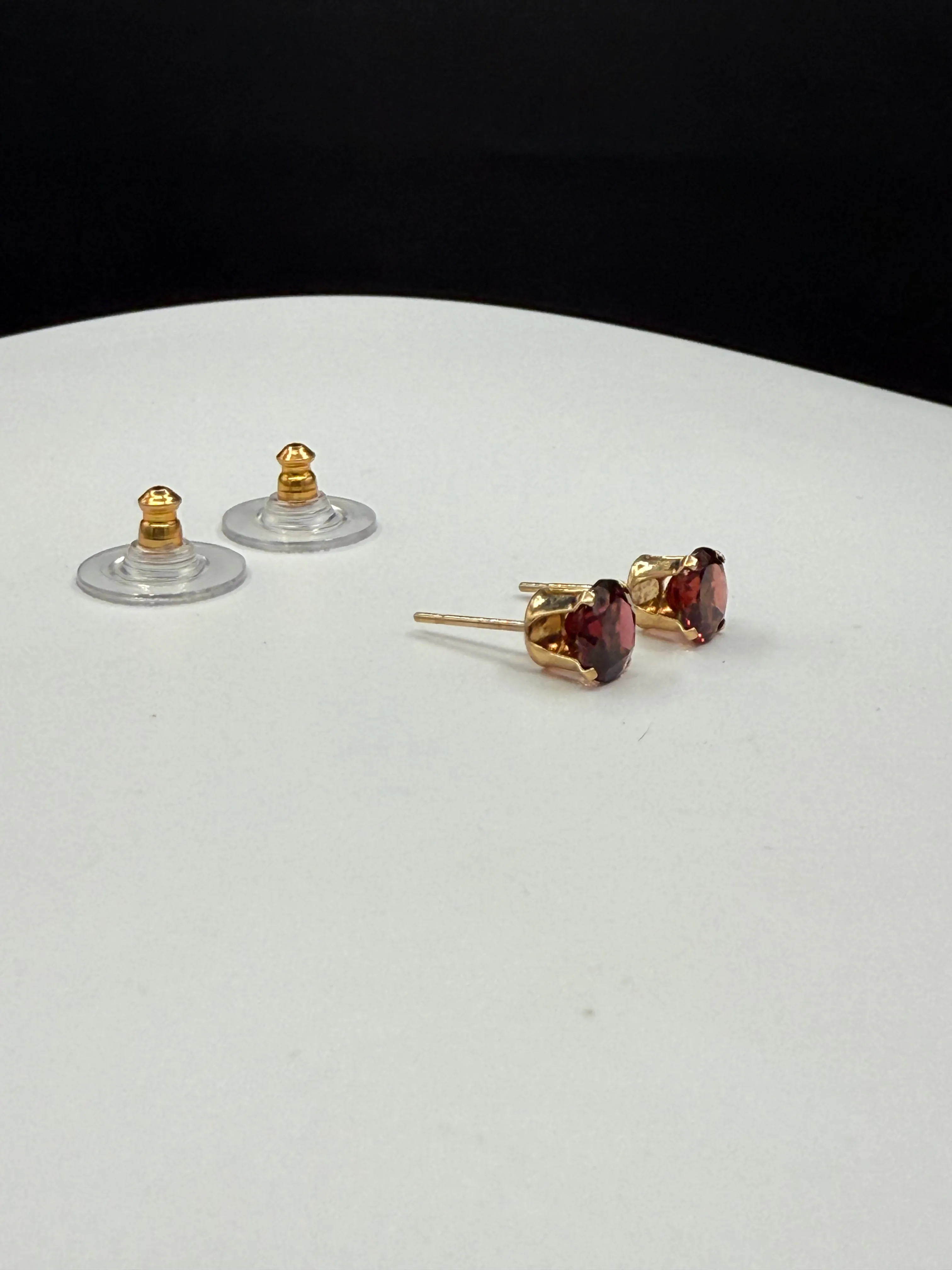 Natural Garnet 14K Yellow Gold Earrings