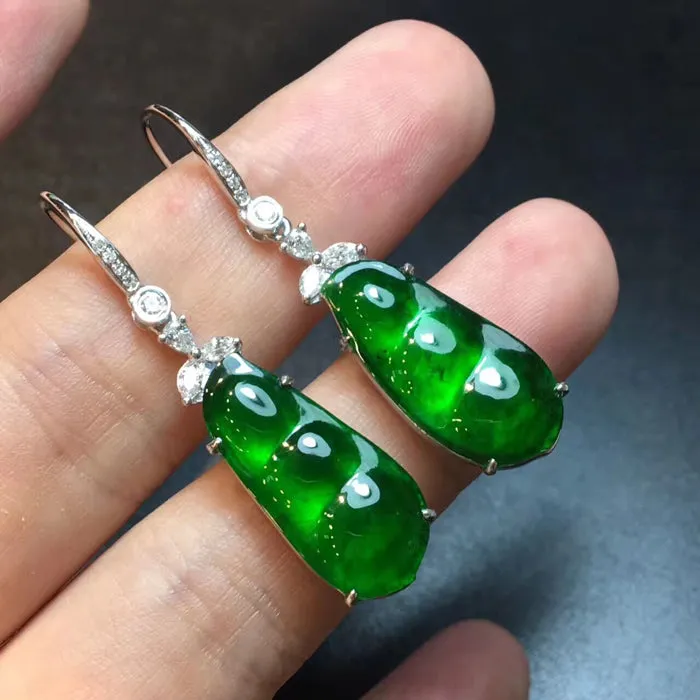 Natural Jade Earrings Jadeite Earrings NEG25