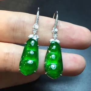 Natural Jade Earrings Jadeite Earrings NEG25