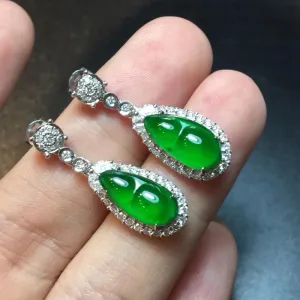 Natural Jade Earrings Jadeite Earrings NEG28