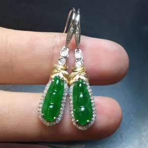 Natural Jade Earrings Jadeite Earrings NEG48