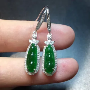 Natural Jade Earrings Jadeite Earrings NEG49