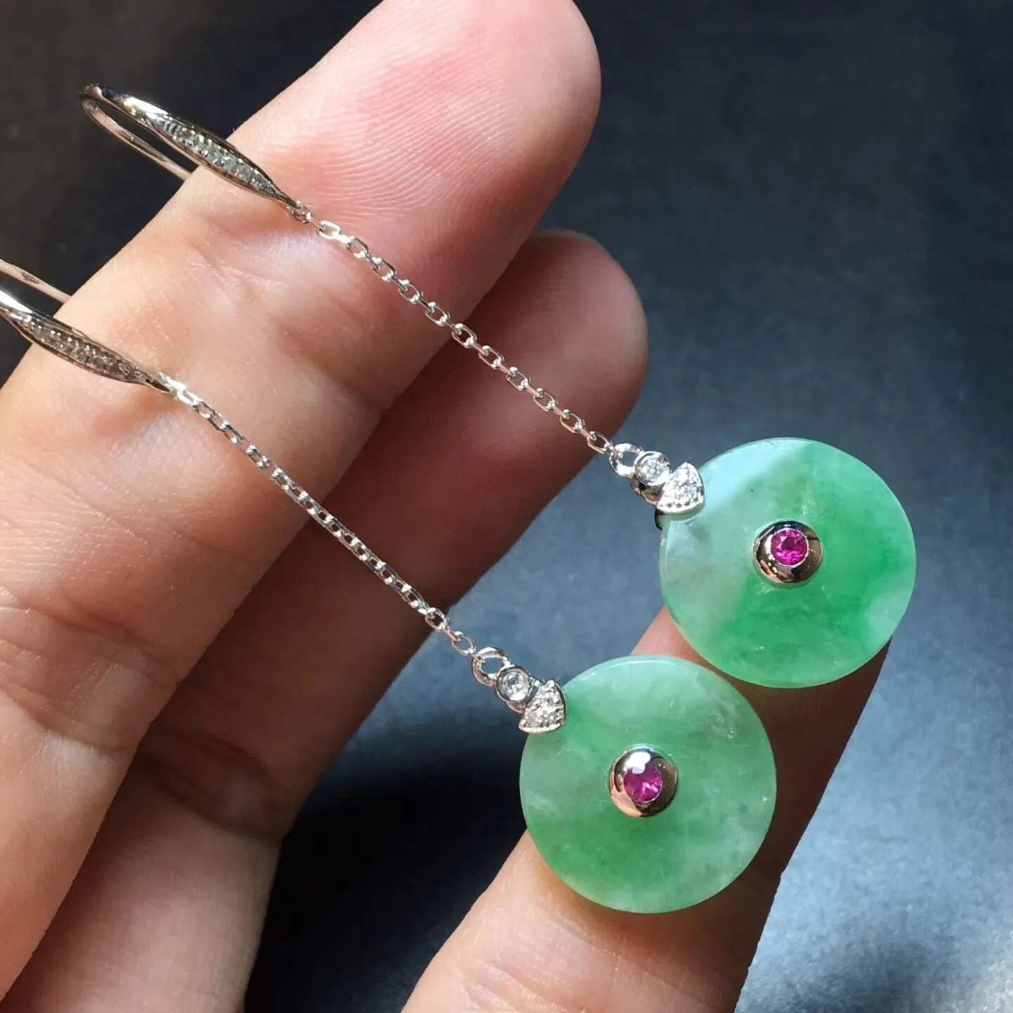 Natural Jade Earrings Jadeite Earrings NEG54