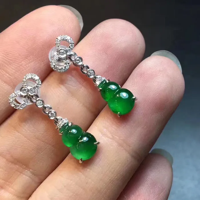 Natural Jade Earrings Jadeite Earrings NEG58