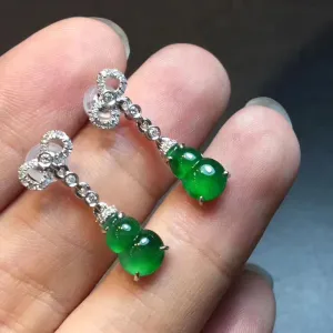 Natural Jade Earrings Jadeite Earrings NEG58