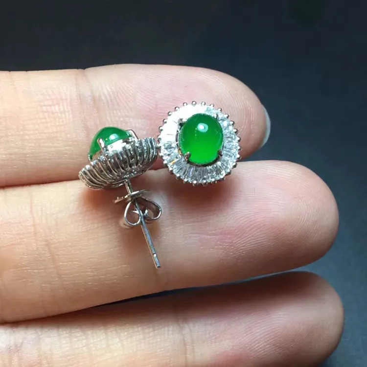 Natural Jade Earrings Jadeite Earrings NEG71