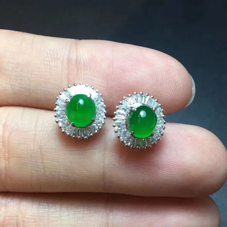 Natural Jade Earrings Jadeite Earrings NEG71