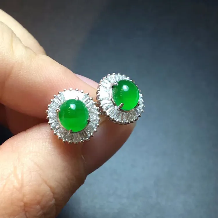 Natural Jade Earrings Jadeite Earrings NEG71