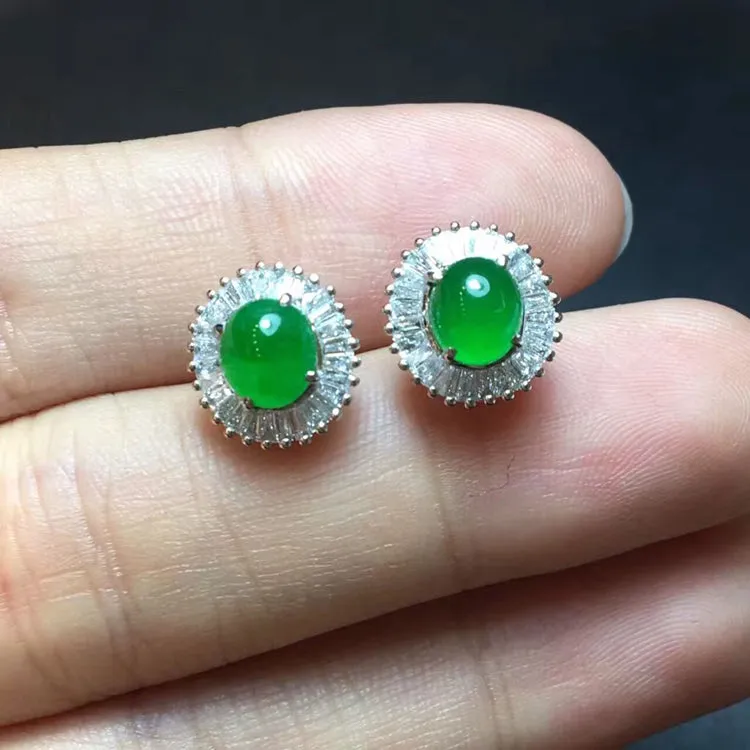 Natural Jade Earrings Jadeite Earrings NEG71