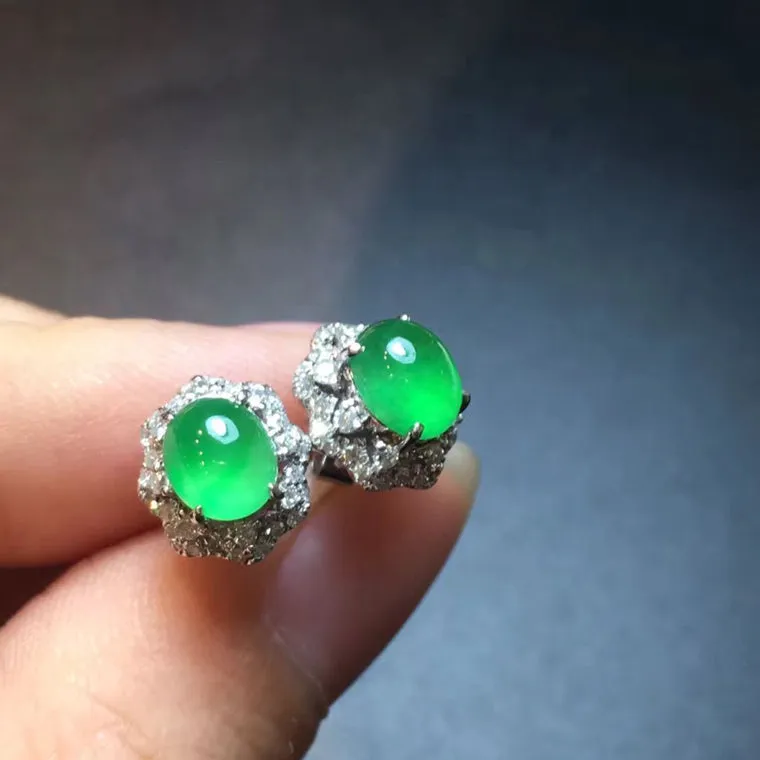 Natural Jade Earrings Jadeite Earrings NEG79