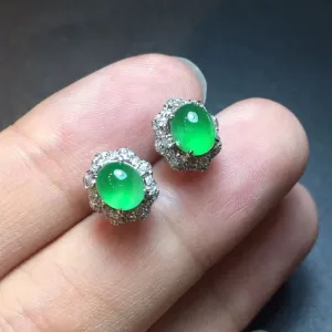 Natural Jade Earrings Jadeite Earrings NEG79
