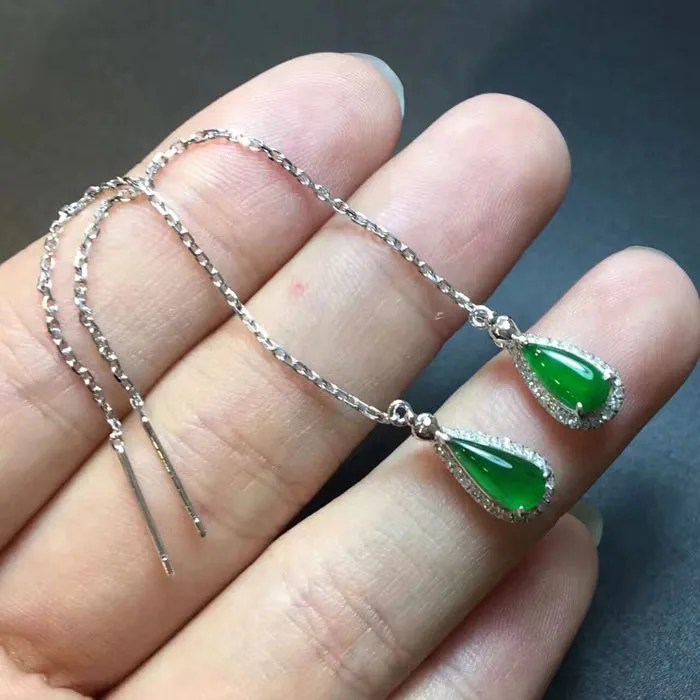 Natural Jade Earrings Jadeite Earrings NEG82