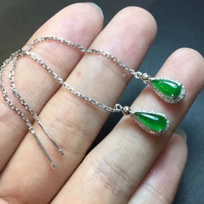 Natural Jade Earrings Jadeite Earrings NEG82