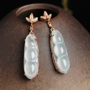 Natural Jade Earrings Jadeite Gold Earrings EG26