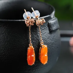 Natural Jade Earrings Jadeite Gold Earrings EG29