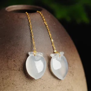 Natural Jade Earrings Jadeite Gold Earrings EG66