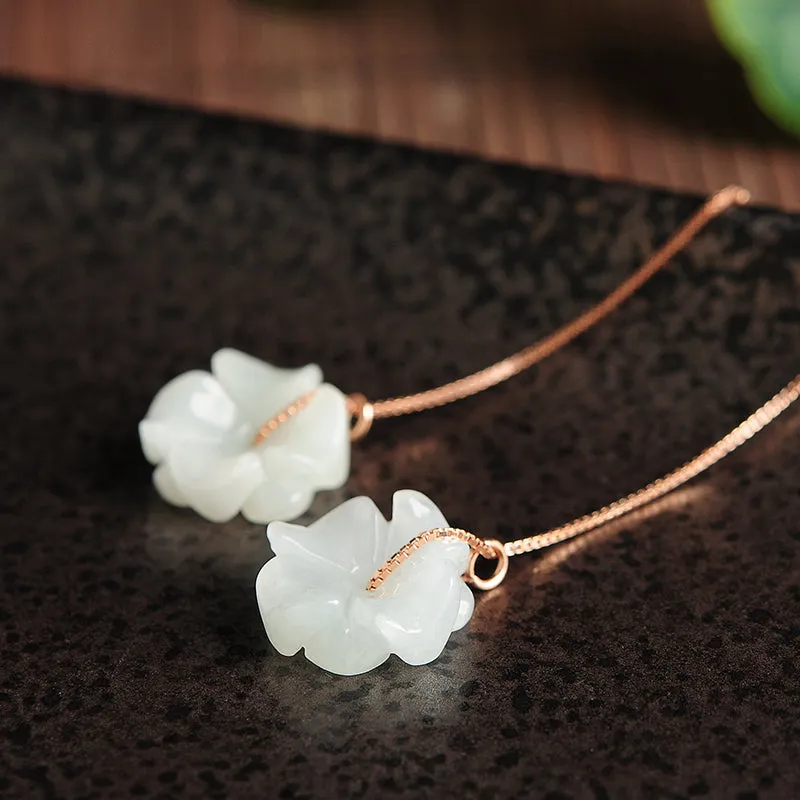 Natural Jade Earrings Jadeite Silver Earrings EG76