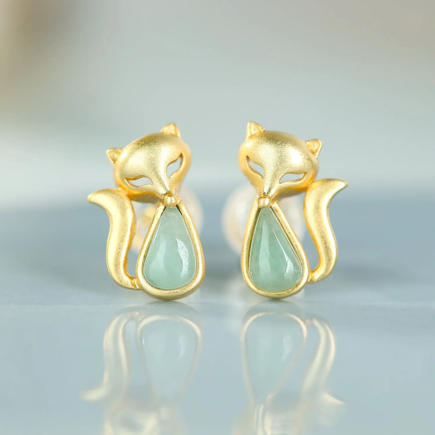 Natural Jade Earrings Jadeite Silver Earrings ZNE248