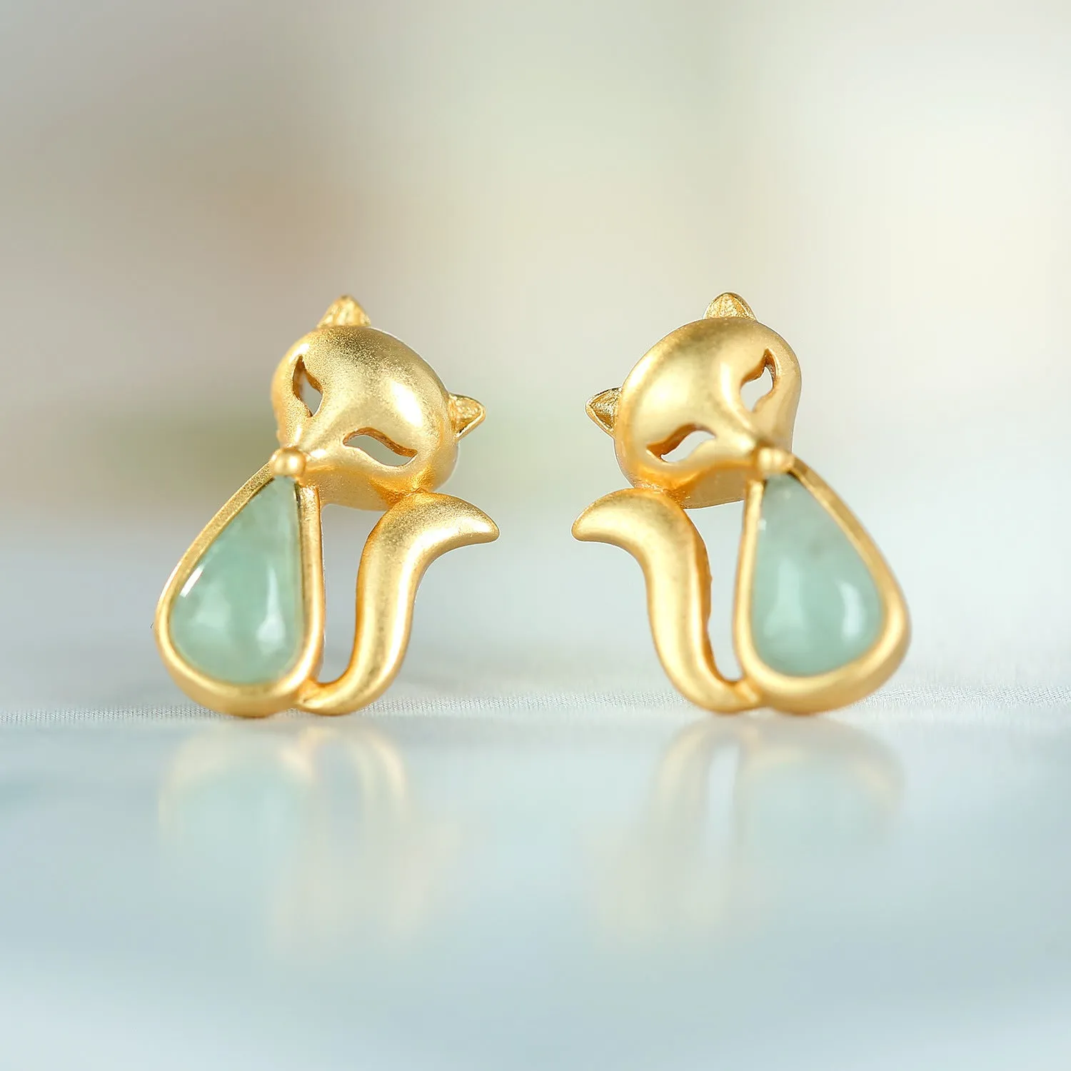 Natural Jade Earrings Jadeite Silver Earrings ZNE248