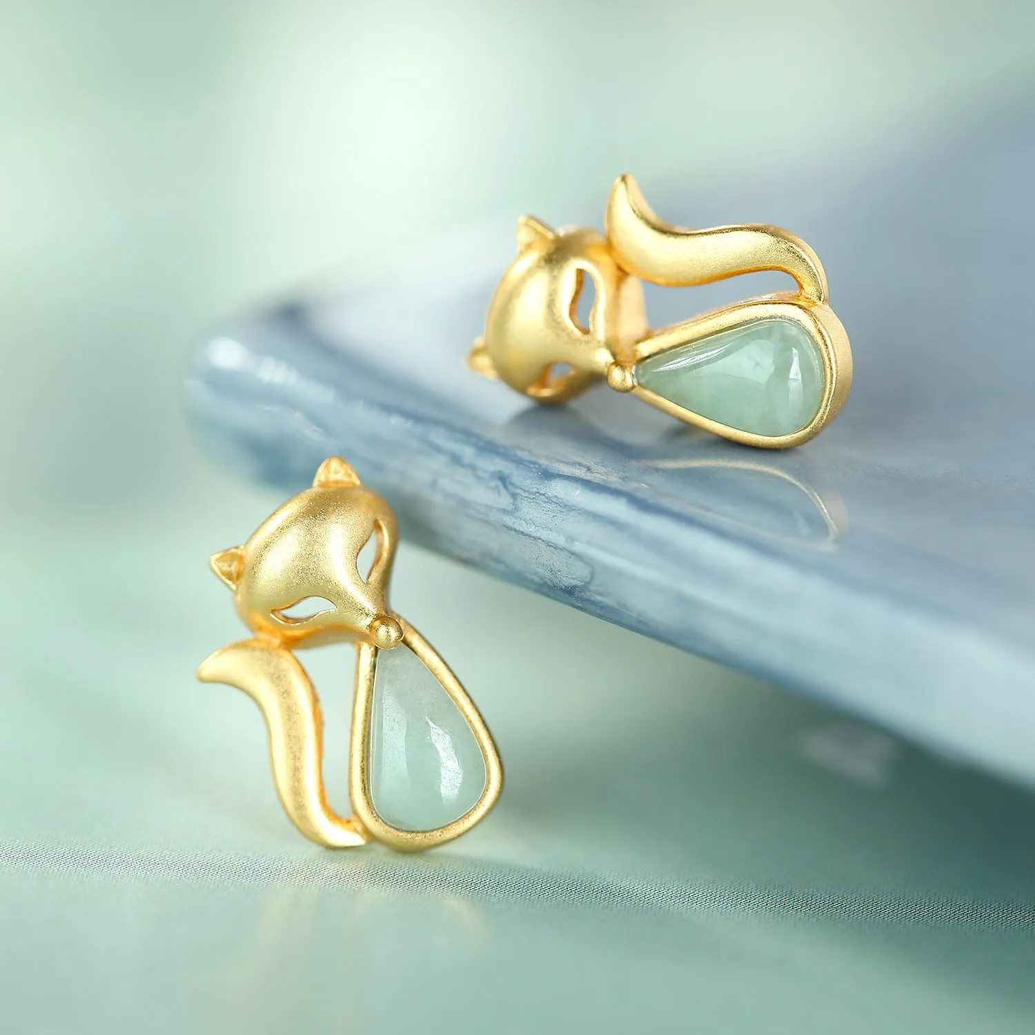 Natural Jade Earrings Jadeite Silver Earrings ZNE248
