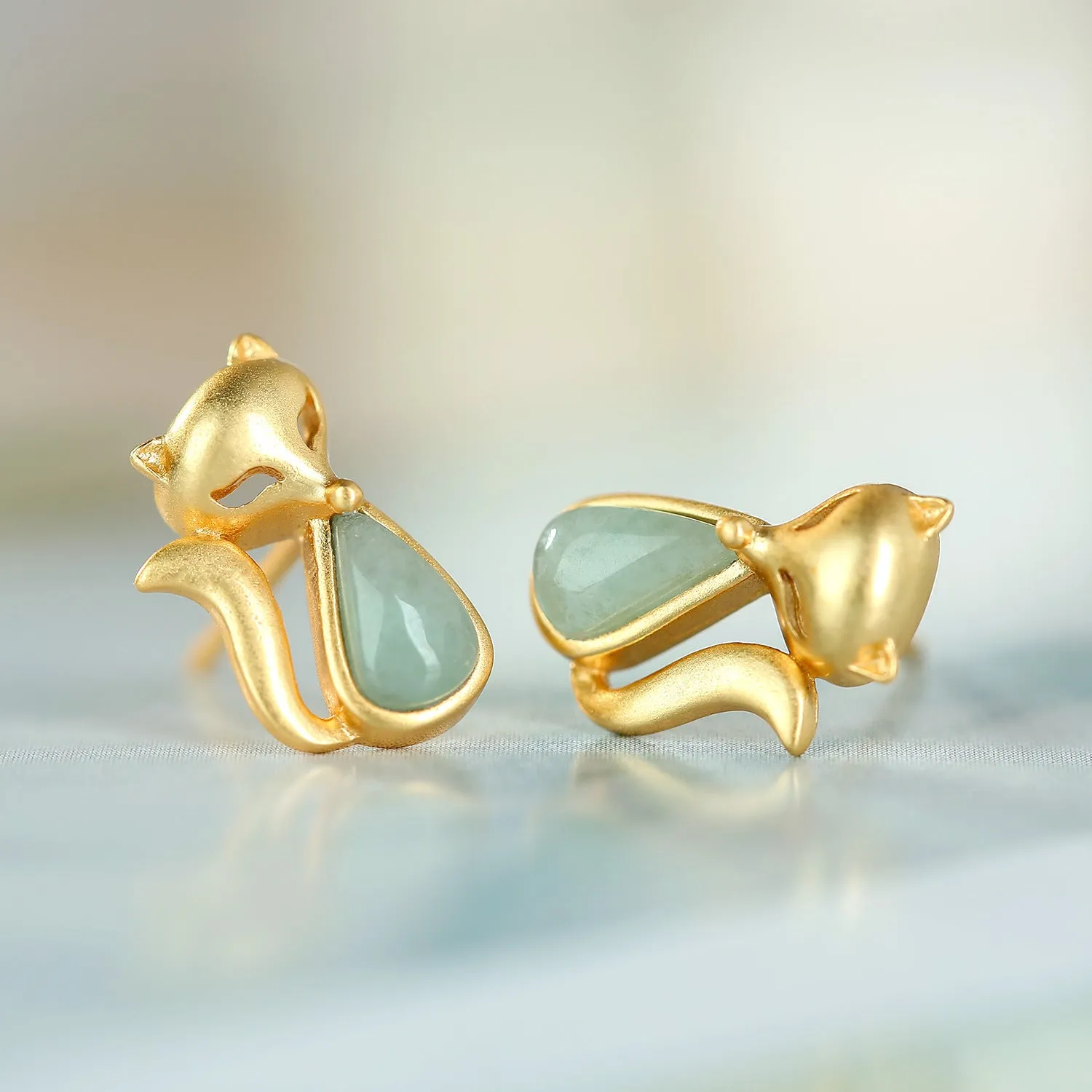 Natural Jade Earrings Jadeite Silver Earrings ZNE248