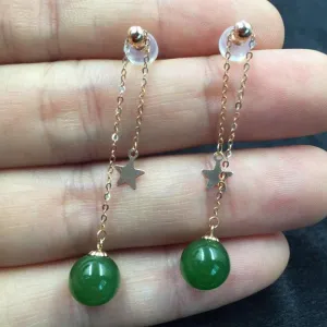 Natural Jade Earrings Nephrite Earrings NEG102