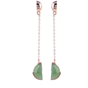 Natural Jade Earrings Nephrite Silver Earrings ZEG564