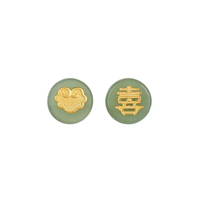 Natural Jade Earrings Nephrite Silver Earrings ZNE240