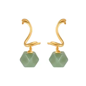 Natural Jade Earrings Nephrite Silver Earrings ZNE372