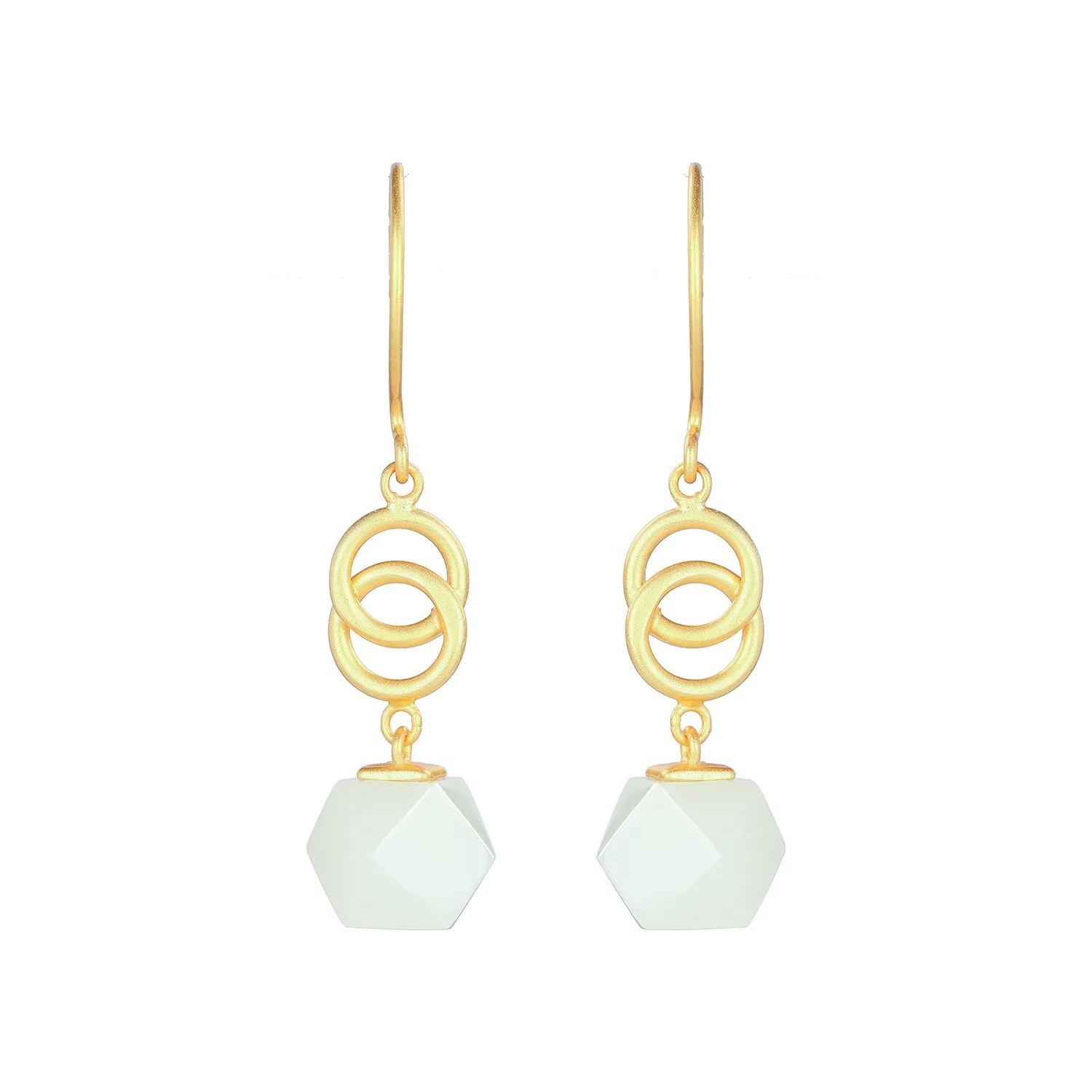 Natural Jade Earrings Nephrite Silver Earrings ZNE383