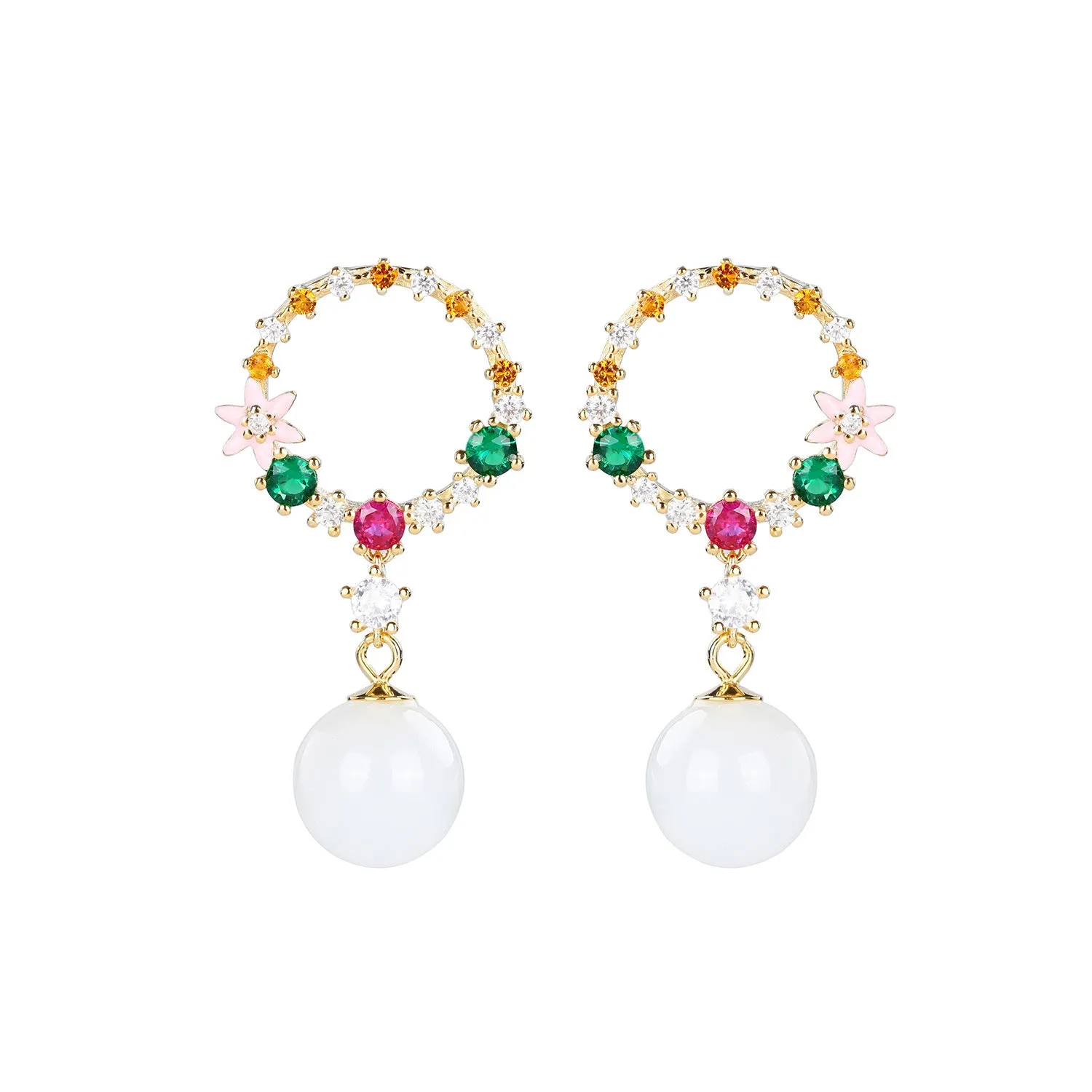 Natural Jade Earrings Nephrite Silver Earrings ZNE384