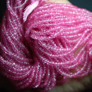 Natural Pink Mystic Topaz Faceted Rondelle Gemstone Beads 3.5mm 13inches