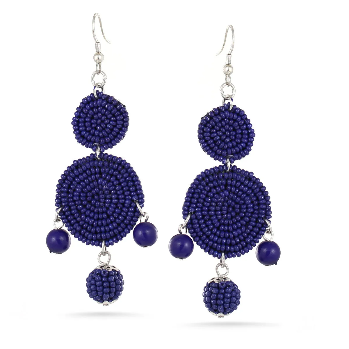 NAVY SEED BEADS DROP EARRING #ADX0093020 (SHE10)