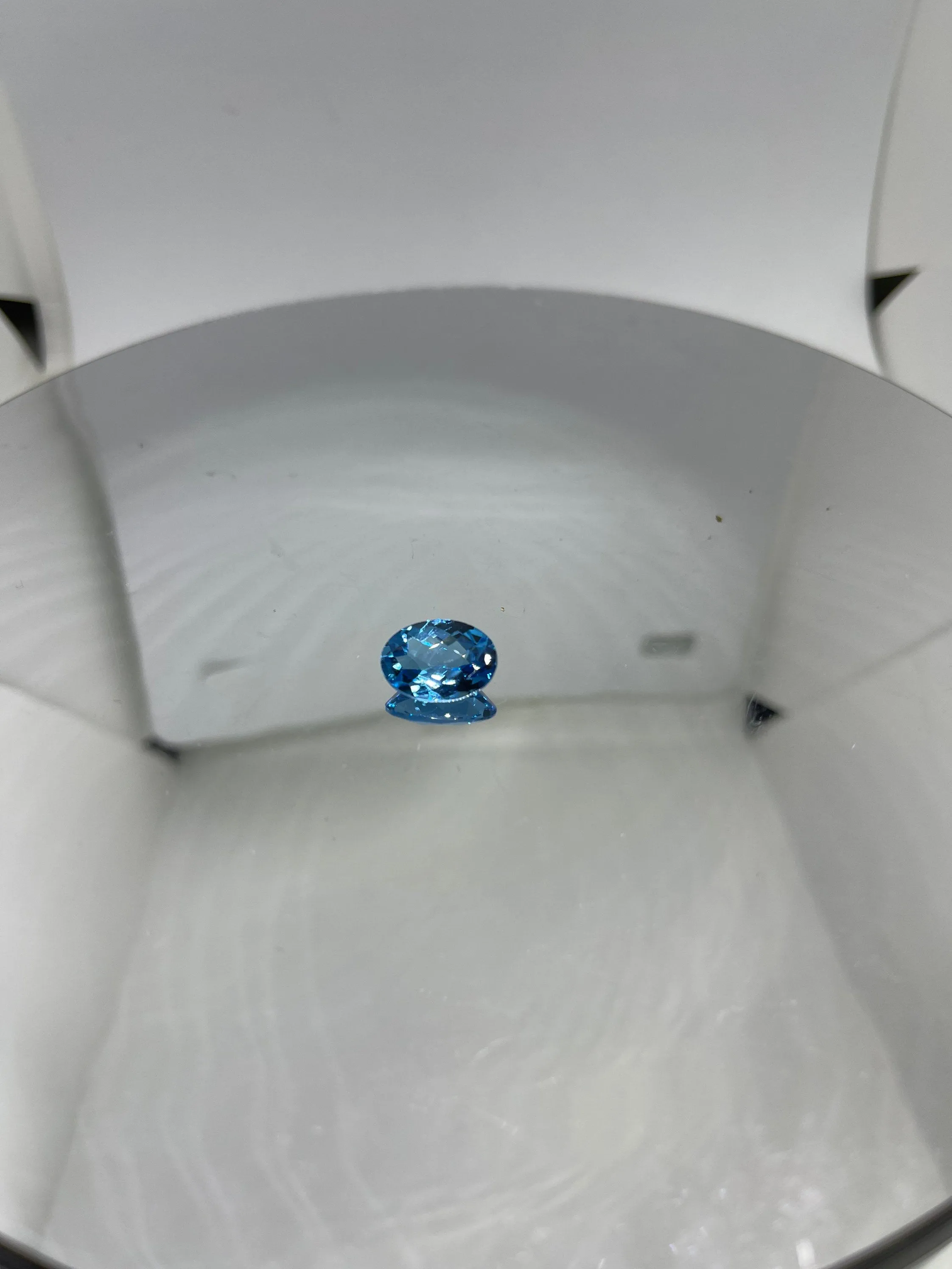 Neon Swiss Blue Topaz 14x10 Oval Checkerboard Cut Gemstone