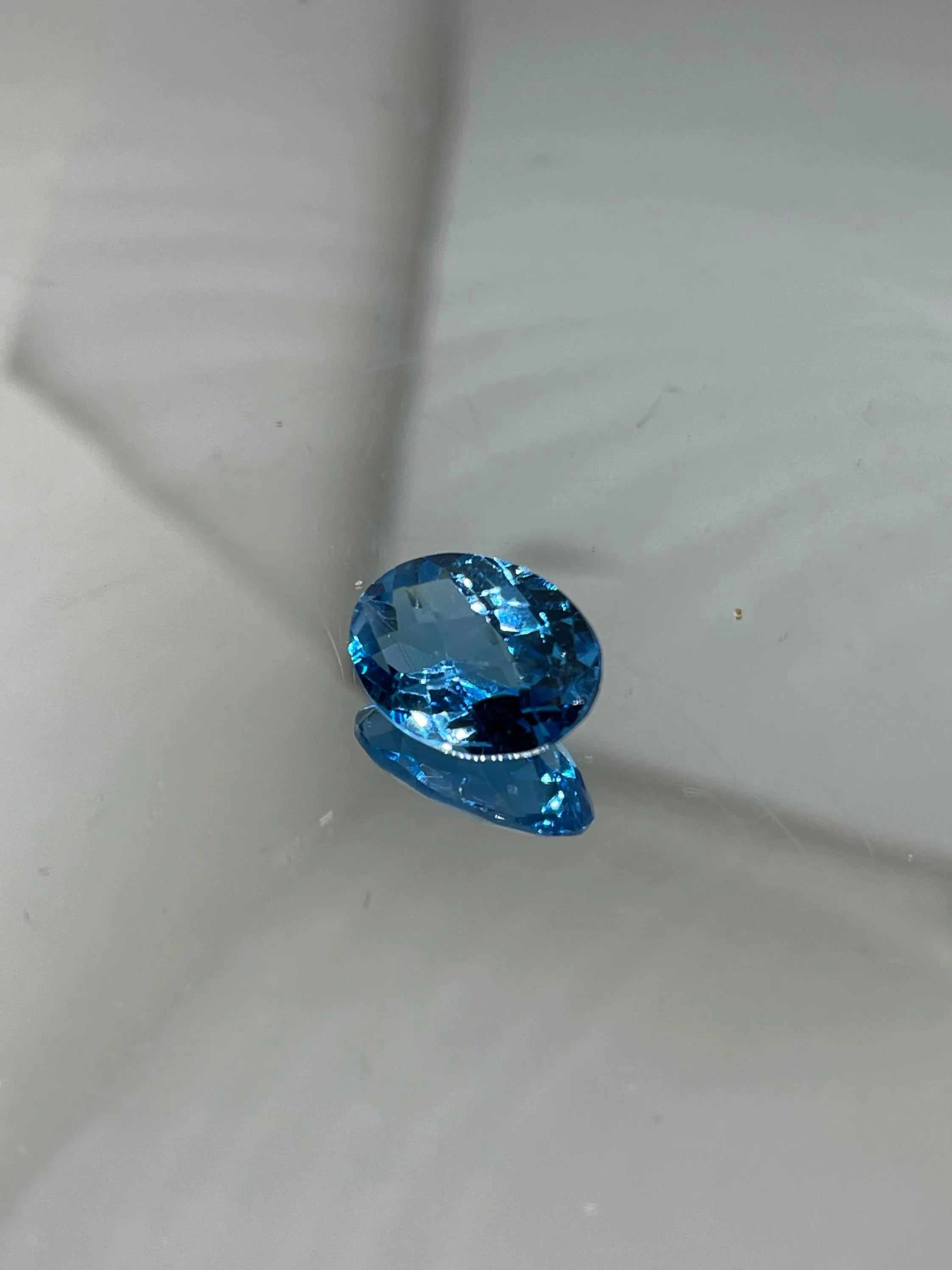 Neon Swiss Blue Topaz 14x10 Oval Checkerboard Cut Gemstone