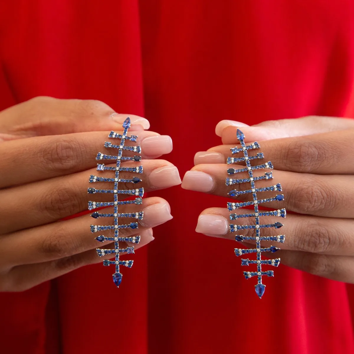 Nereid Blue Sapphire Chandelier Earrings