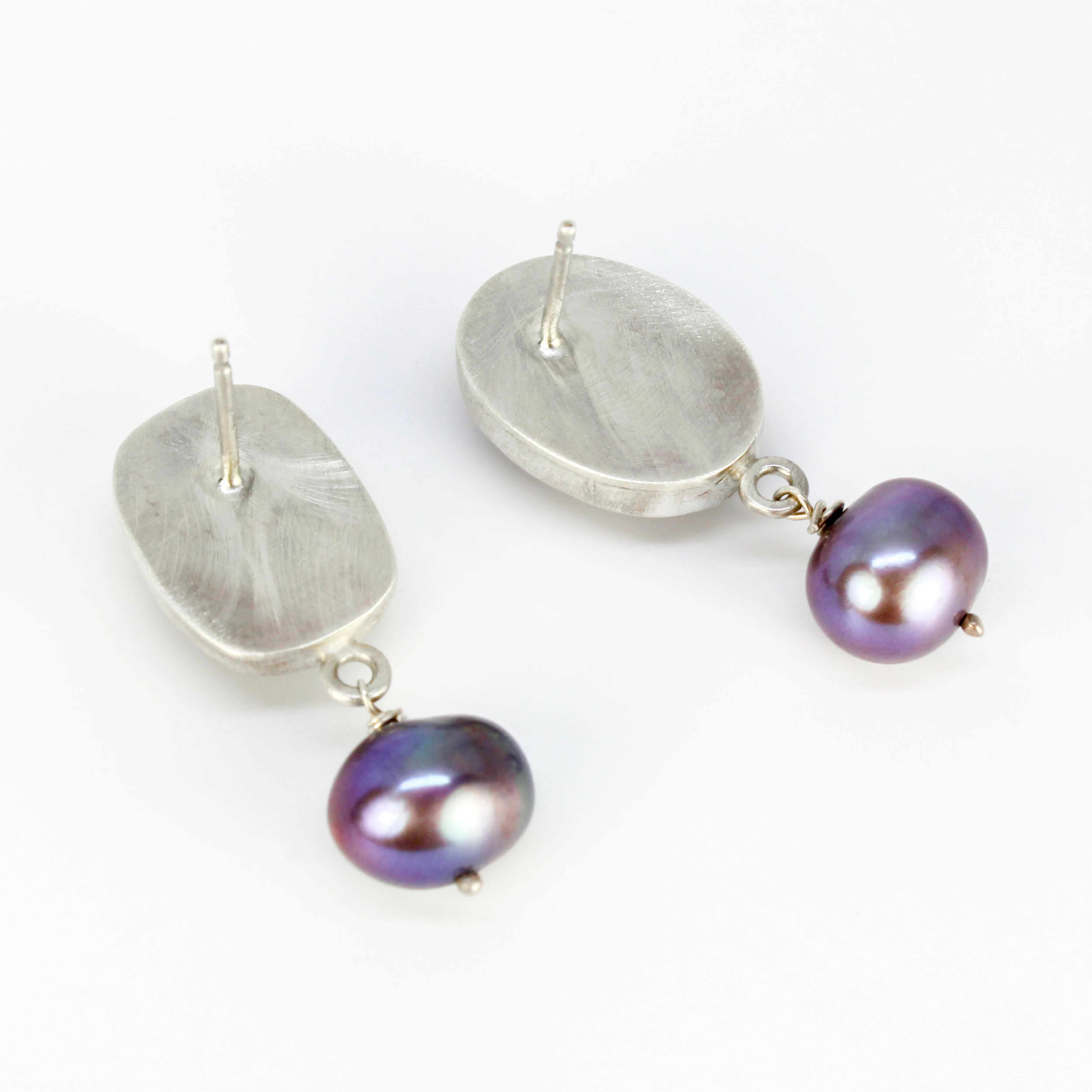 NEW! Amethyst Garnet and Pearl Earring by Rina Young