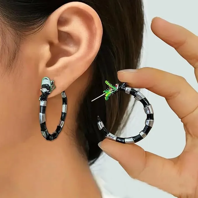 New Snake Earrings for Women Silver Snake Earrings Dangle Gold Snake Drop Earrings Black Snake Earrings Snake Jewelry Serpent Earrings Silver Gold Snake Accessories
