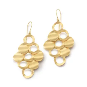 Nine Disc Mesh Earrings with Cutout Detail