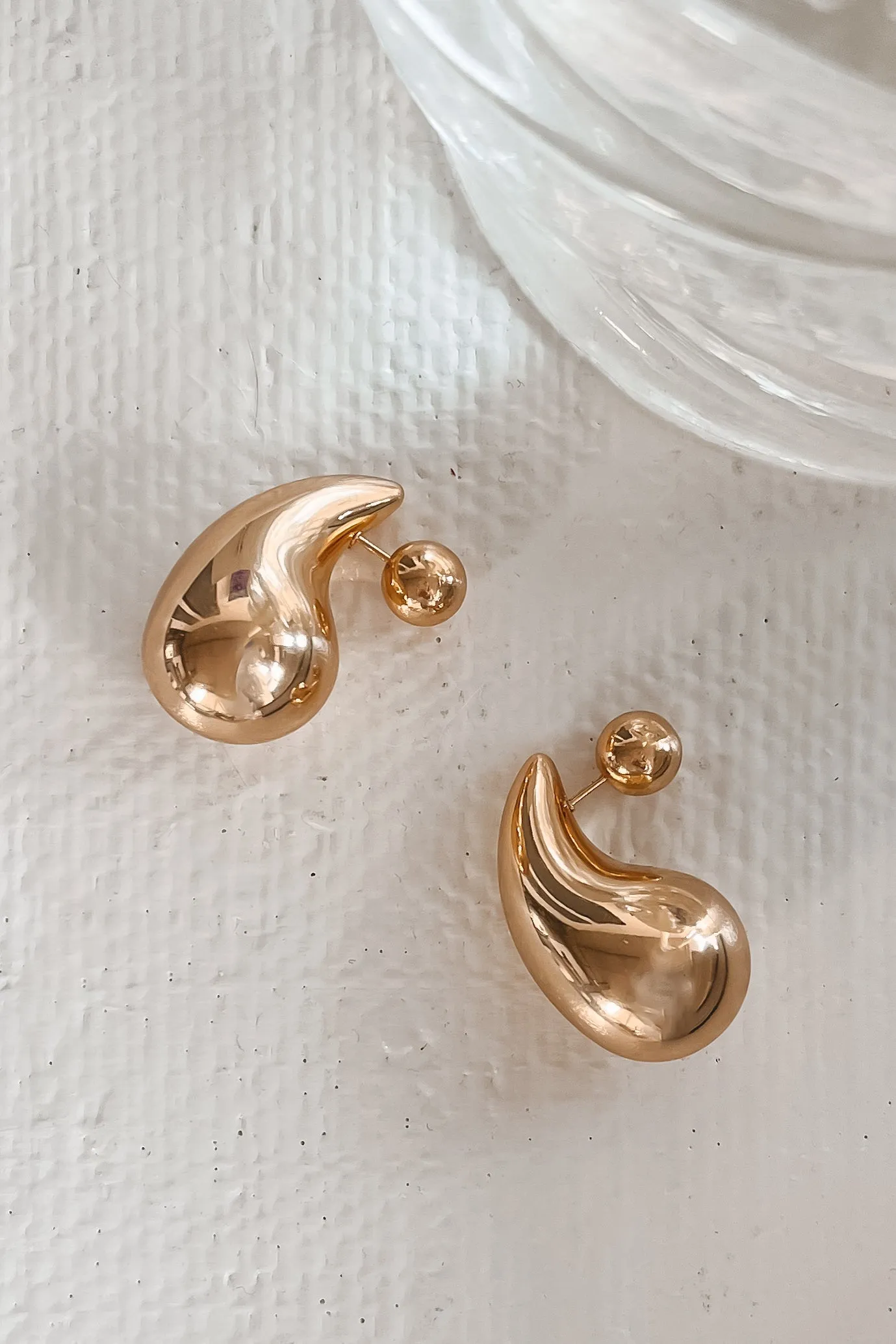 No Crying In Jewlry 18K Gold Dipped Tear Drop Earrings