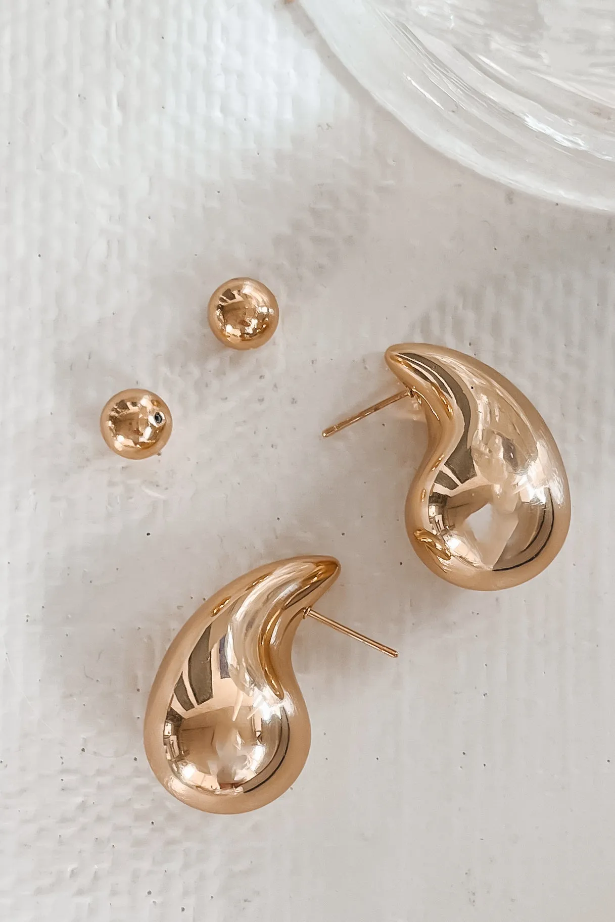 No Crying In Jewlry 18K Gold Dipped Tear Drop Earrings