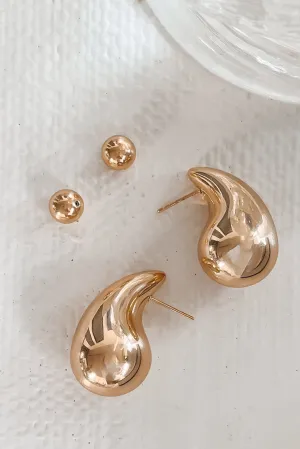 No Crying In Jewlry 18K Gold Dipped Tear Drop Earrings