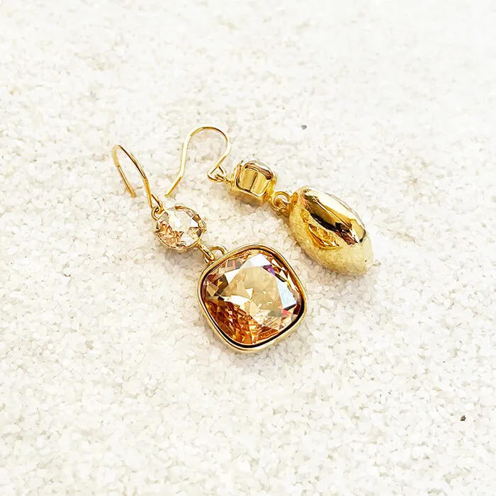 Odin Swarovski gold earrings