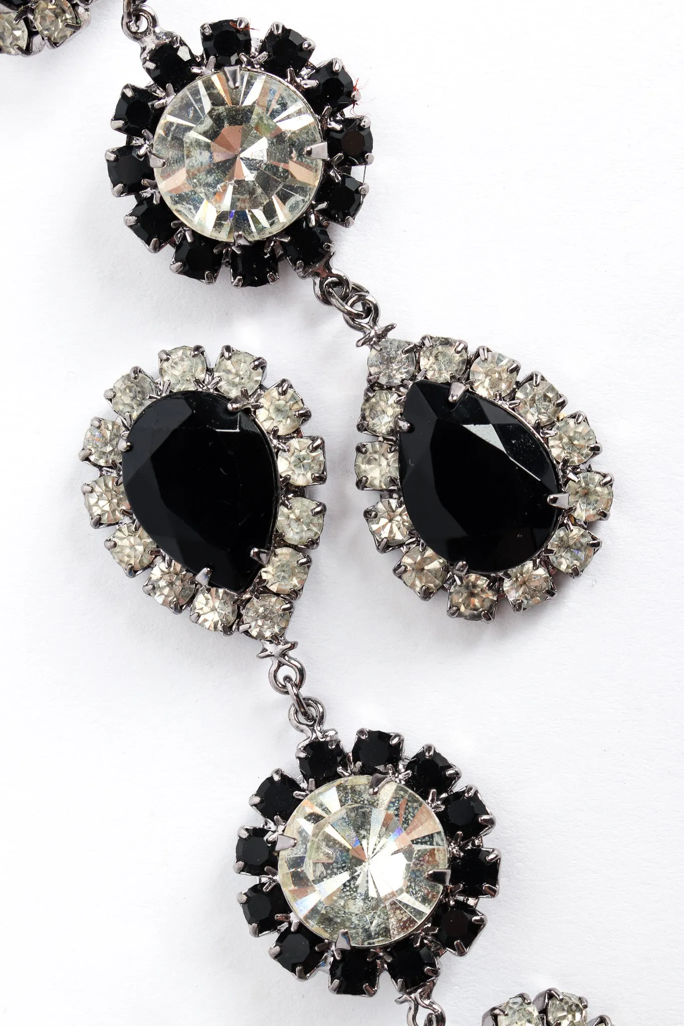 Onyx Rhinestone Drop Earrings